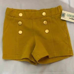 5T Girls mustard color button shorts